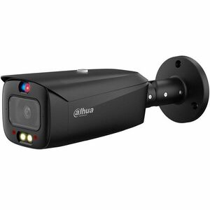 Camera supraveghere exterior IP cu iluminare duala Dahua WizSense Active Deterrence TiOC IPC-HFW3849T1-AS-PV-0360B-S5-BLACK, 8 MP, 3.6 mm, IR/lumina alba 30 m, slot card, microfon si difuzor, detectie miscare, PoE, neagra imagine
