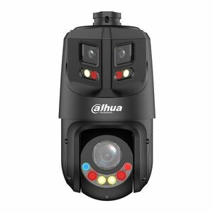 Camera supraveghere IP Speed Dome PTZ cu lentila tripla Dahua WizSense TiOC Active Deterrence SDT4E425-8P-GB-APV1-BLACK, 8MP+4MP, 5-125mm, IR/lumina alba 100m/50m, 25x, slot card, panoramica, smart tracking, PoE, neagra imagine