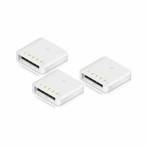 Kit switch Ubiquiti UniFi Switch Flex, 5 porturi, PoE+, Layer 2, 46 W buget, cu management, 3 bucati imagine