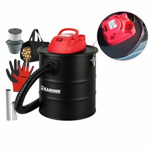 Aspirator industrial pentru cenusa, fara sac, 20 litri, 1600 W, filtru HEPA, geanta inclusa, negru/rosu, RESIGILAT imagine