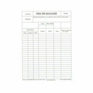 Fisa magazie A5, carton velin 140 g/mp, set 100 bucati imagine