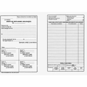 Ordin de deplasare A5, carnet 100 file, formular delegatie imagine