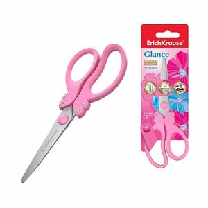 Foarfeca prescolari, 15 cm, lame otel inoxidabil varf rotunjit, Erichkrause Glance imagine