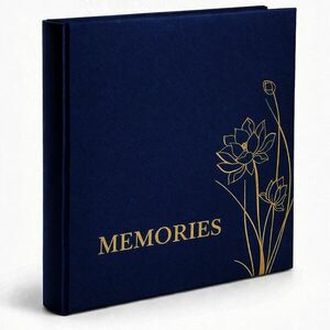 Album foto, stocare 500 fotografii 10x15, 100 pagini, model floral, albastru imagine