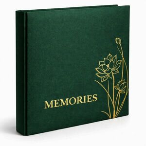 Album foto, 500 fotografii format 10x15, buzunare stocare, model floral, verde imagine