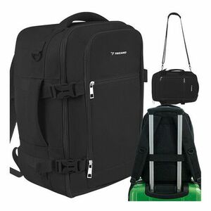 Rucsac de calatorie, curea de umar, bagaj de mana avion, 20 litri, 40x25x20 cm, negru imagine