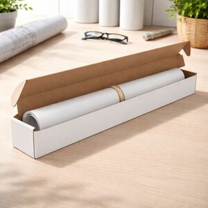 Cutie cu autoformare 0427 pentru role, postere, presuri auto, 900x80x80 mm, kraft alb imagine