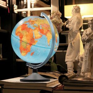 Glob geografic iluminat 30 cm – Lumierissimo, design premium, lumina ambientala si detalii clare imagine