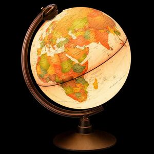 Glob geografic iluminat Marco Polo 25 cm – design clasic, lumina ambientala si detalii geografice clare imagine
