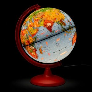 Glob pamantesc iluminat Zoo Globe 25 cm – design educativ pentru copii, lumina ambientala si ilustratii atractive imagine