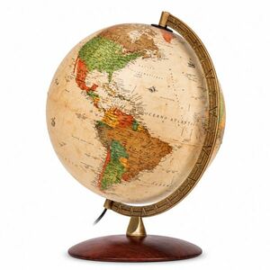 Glob pamantesc iluminat Antiquus 30 cm – cartografie politica, design vintage premium si lumina ambientala imagine