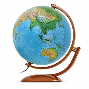 Glob geografic iluminat Maximus 37 cm – harta fizica si politica, rotire pe 2 axe, design premium pentru birou si decor imagine