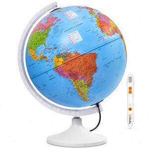 Glob pamantesc interactiv iluminat 30 cm – glob educational cu informatii audio in limba engleza imagine