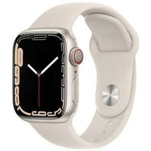 Apple Watch Series 7 2021, GPS + Cellular, Aluminium 41mm N/A Starlight Foarte bun imagine